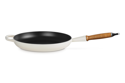 Cast Iron Frying Pan with Wooden Handle