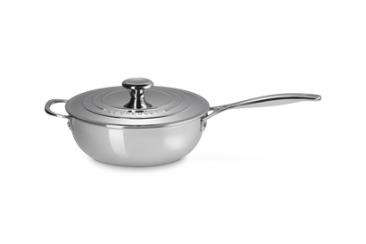 Signature Stainless Steel Non-Stick Chef's Pan with Lid and Helper Handle