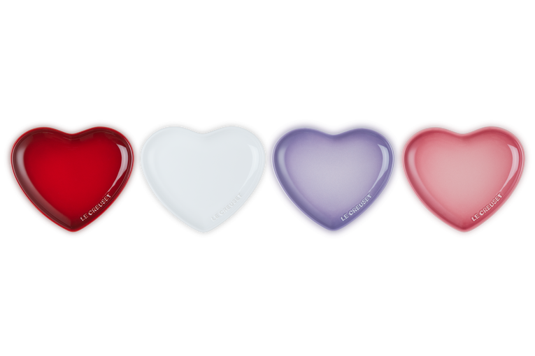 Stoneware Set of 4 Sphere Heart Plates