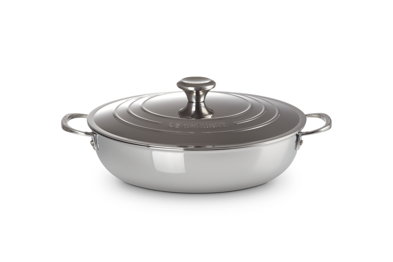 Signature Stainless Steel Shallow Casserole with Lid | Le