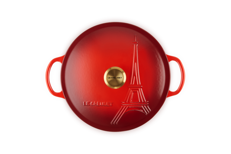 Le Creuset 2.5qt Signature Cocotte Eiffel Tower Collection | Cerise