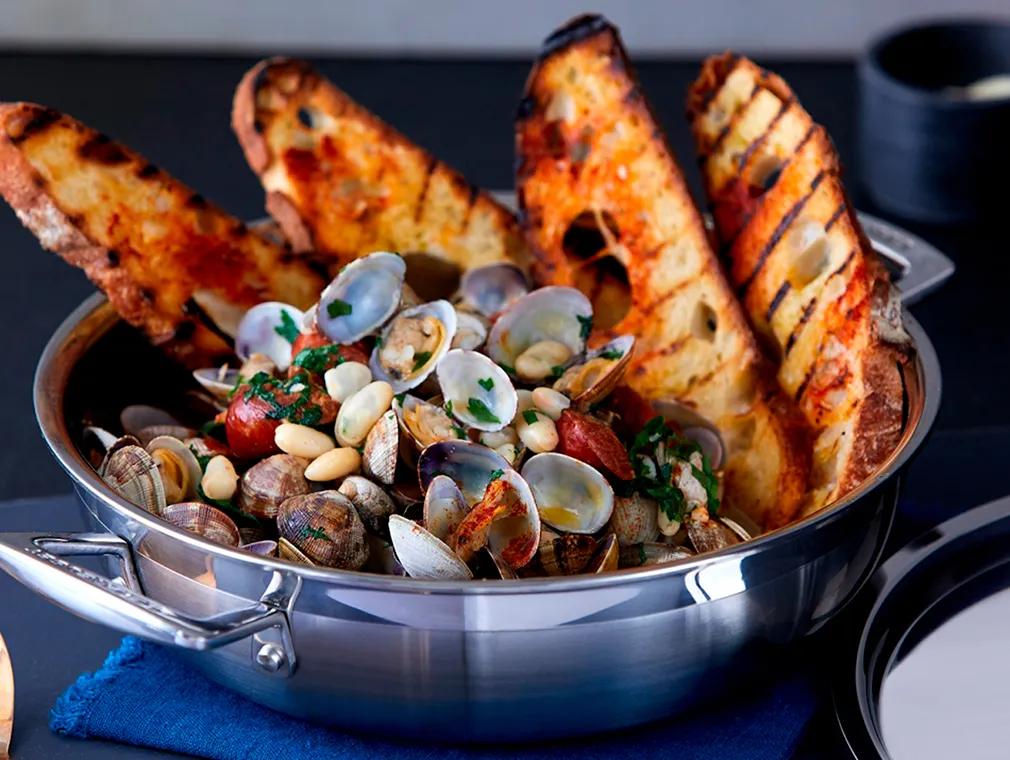 Clams with Chorizo & Cannellini Beans