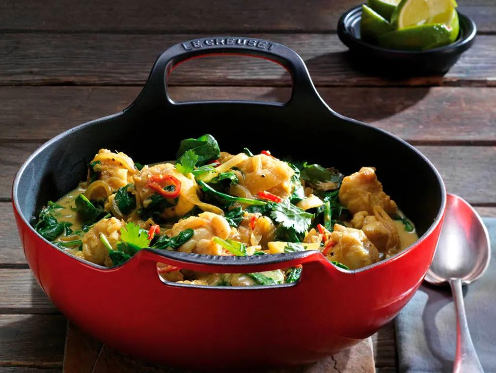 Goan Style Fish Curry with Spinach