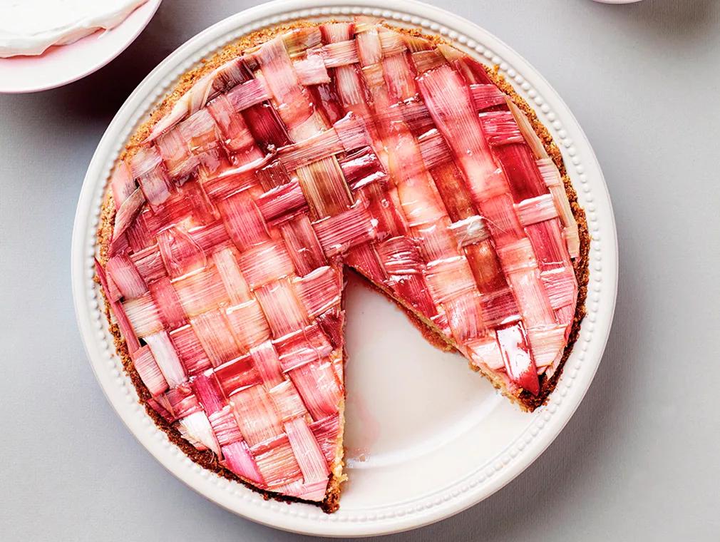 Rhubarb Tart with Rose Syrup