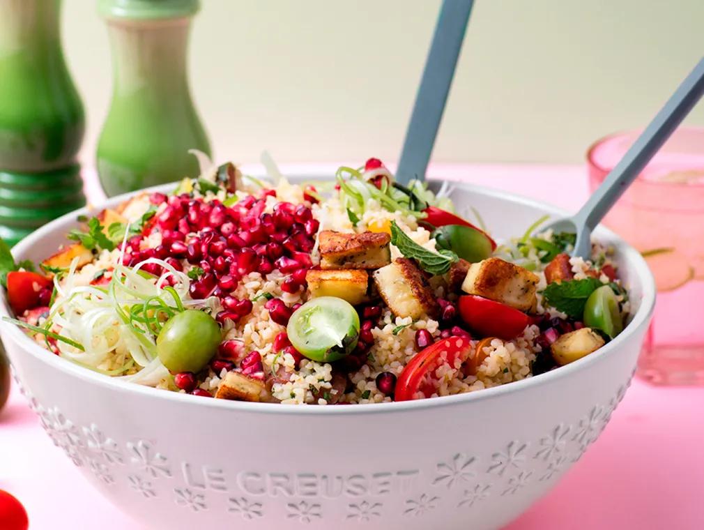 Herbed Tabbouleh with Halloumi and Pomegranate
