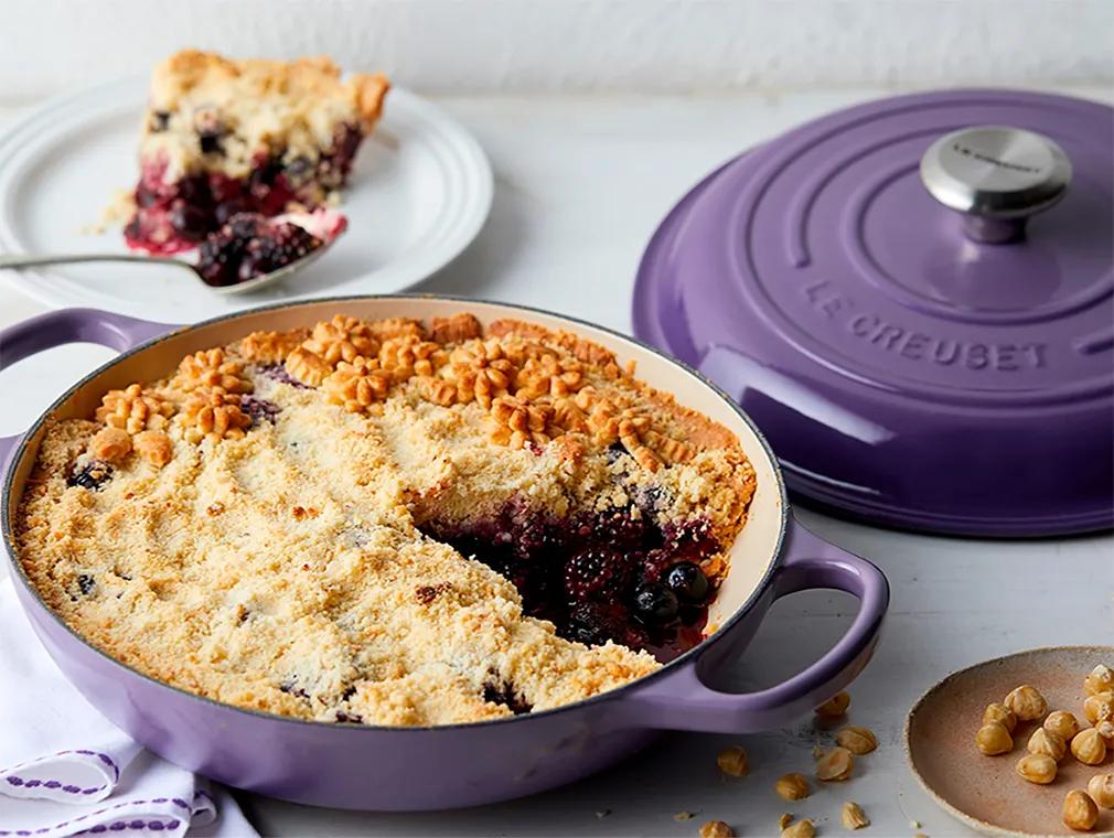 Blueberry and Blackberry Hazelnut Crumble Pie