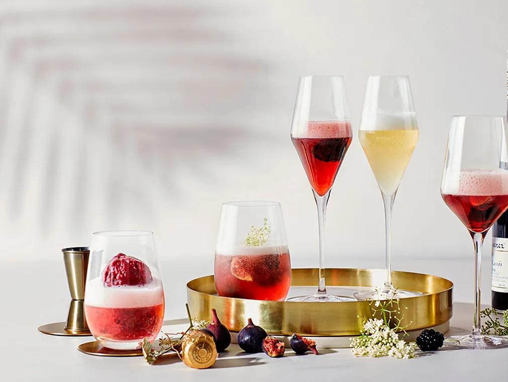 Cassis Berry Sorbet Champagne Floats