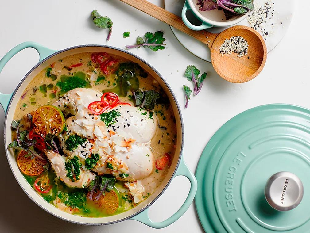 Whole Chicken Poached In Coconut Broth