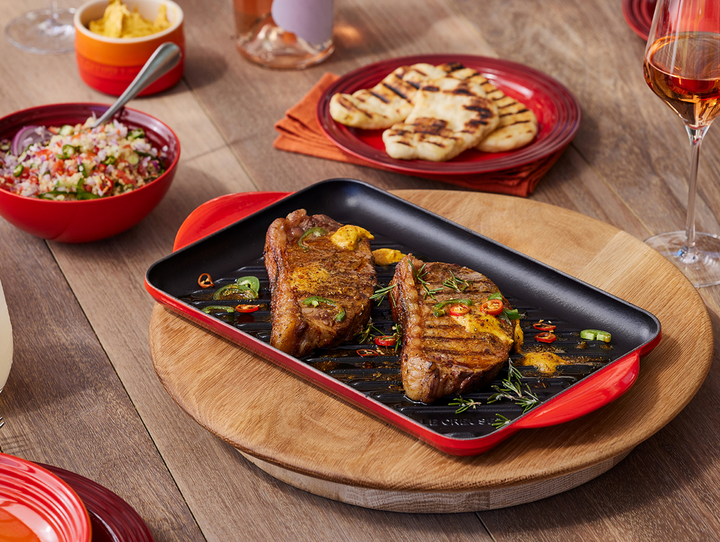 Grilled Steak with Two Ingredient Flatbreads Le Creuset AU