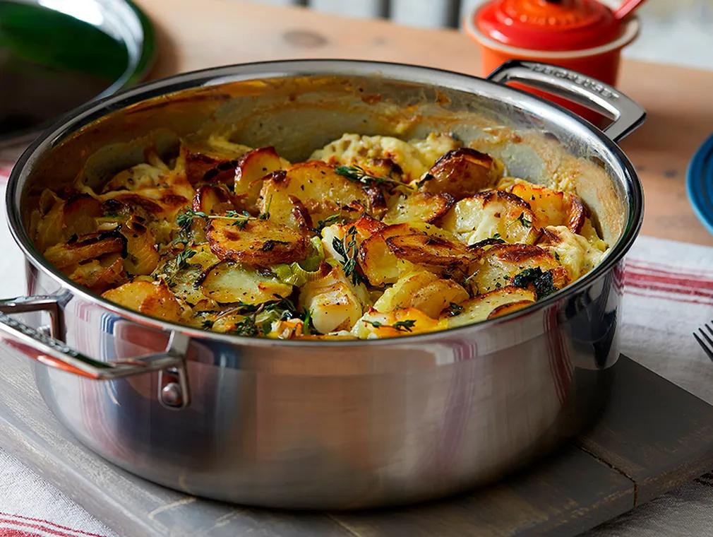 Scalloped Potato And Smoked Fish Pot