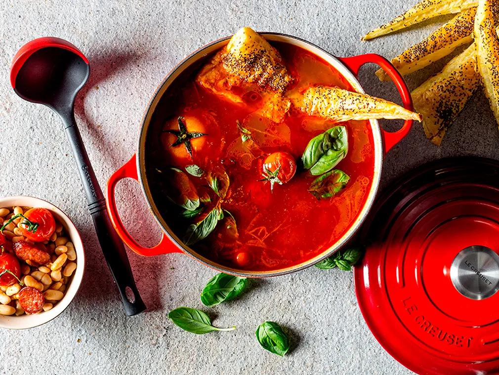 Spicy Chorizo And Tomato Broth With Cannellini Beans