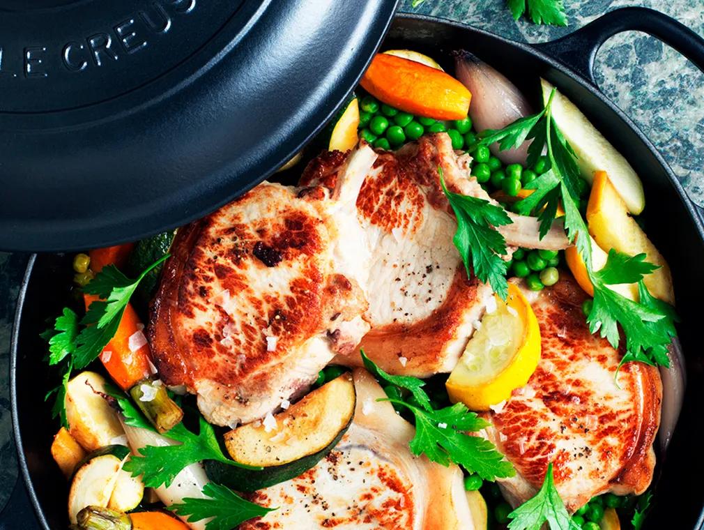 One-Pan Pork Chops and Vegetables