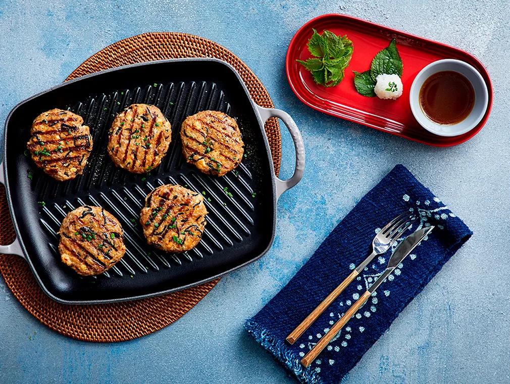 Pork Tofu Arame Patties with Ponzu Sauce